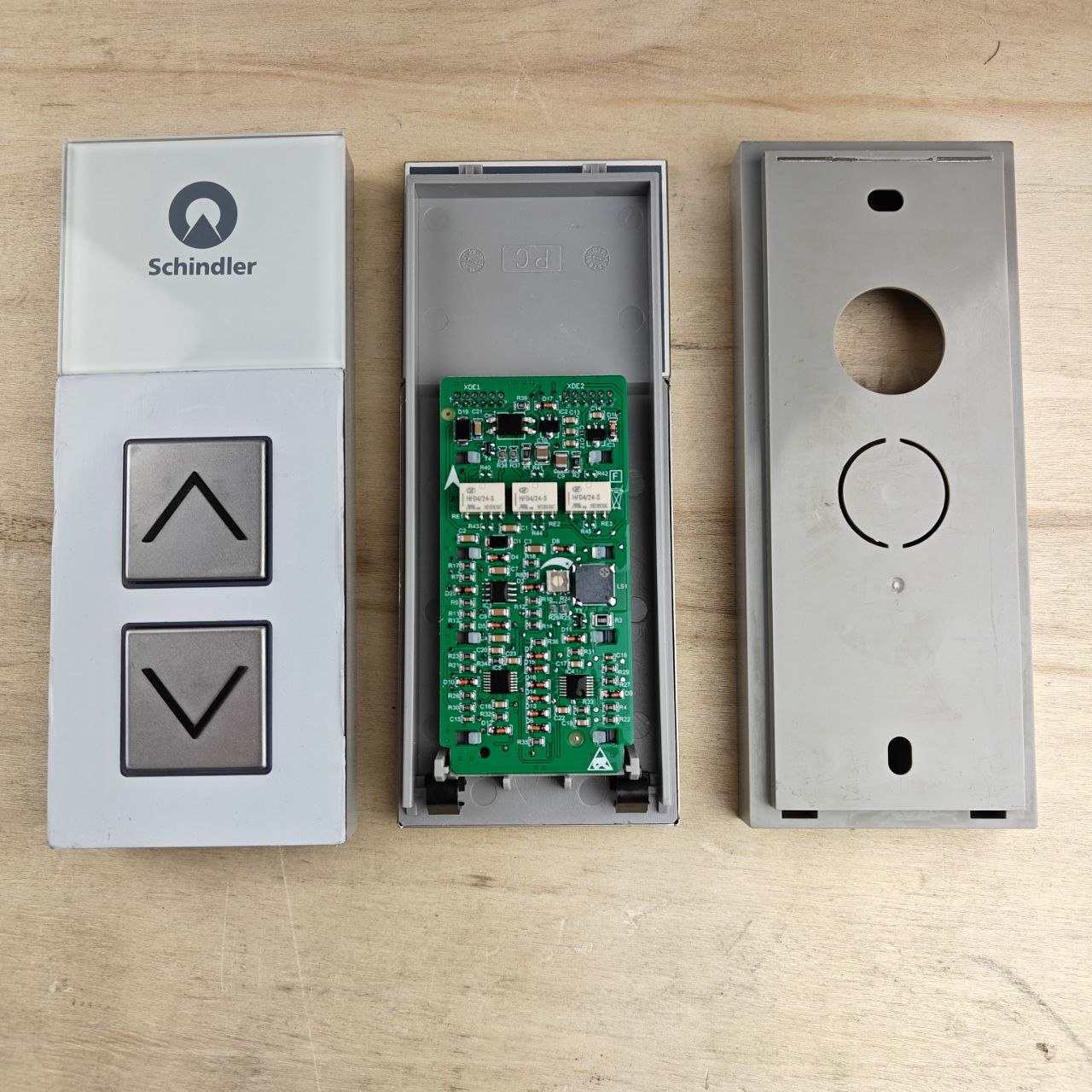 Пост вызова лифта на две кнопки Schindler ( плата 59324346 ) белая и красная подсветка