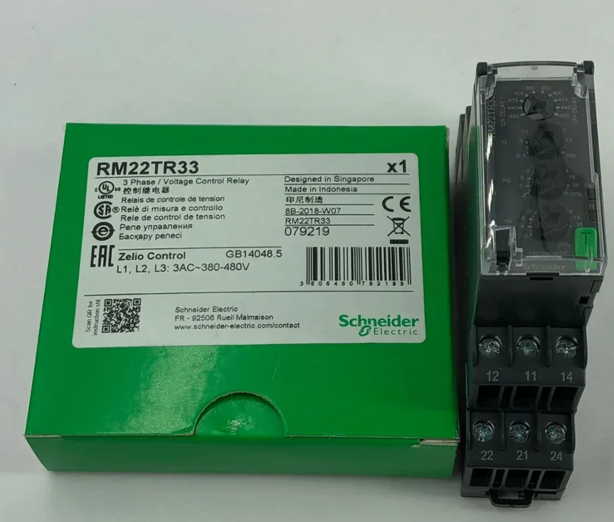 Реле контроля чередования обрыва асимметрии фаз RM22TA33 Schneider Electric