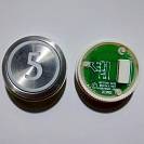 Кнопка приказа "5" круглая, серебристая поверхность, AVDBUT, голубая подсветка, KONE