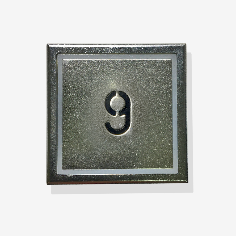 Кнопка приказа «9», синяя индикация, низкая, 40х40мм, KT40, THYSSENKRUPP
