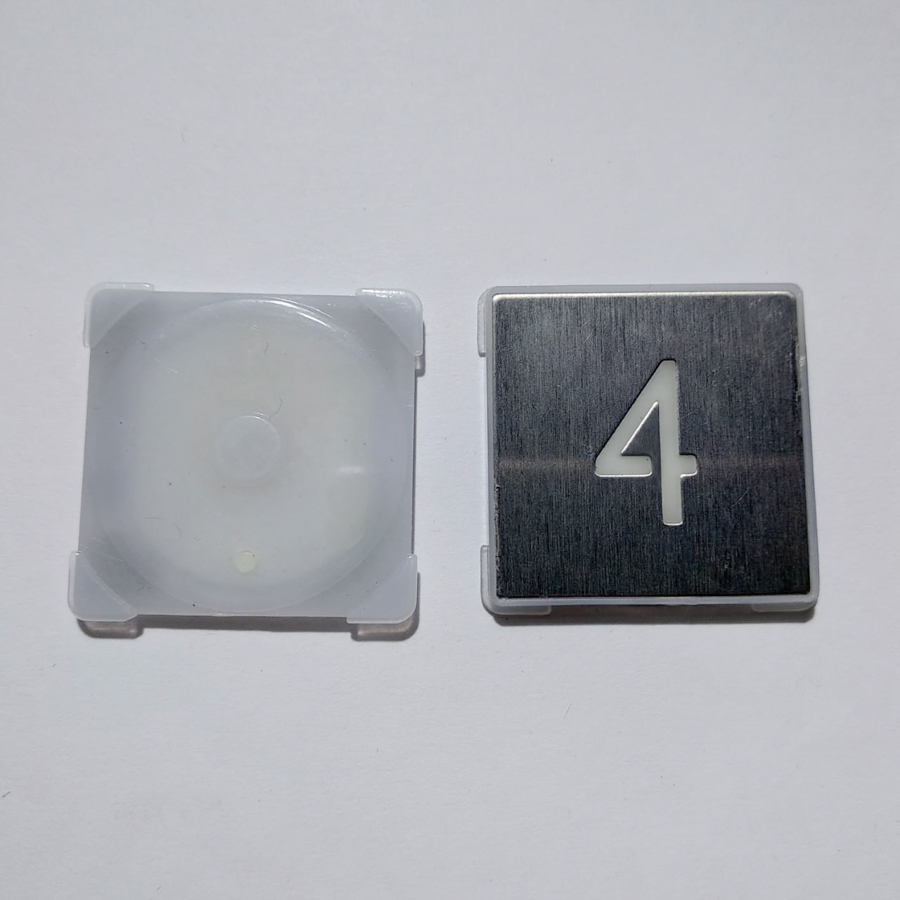 Нажимной элемент кнопки "4", квадратная, шлифованная, KM857811G004, KONE