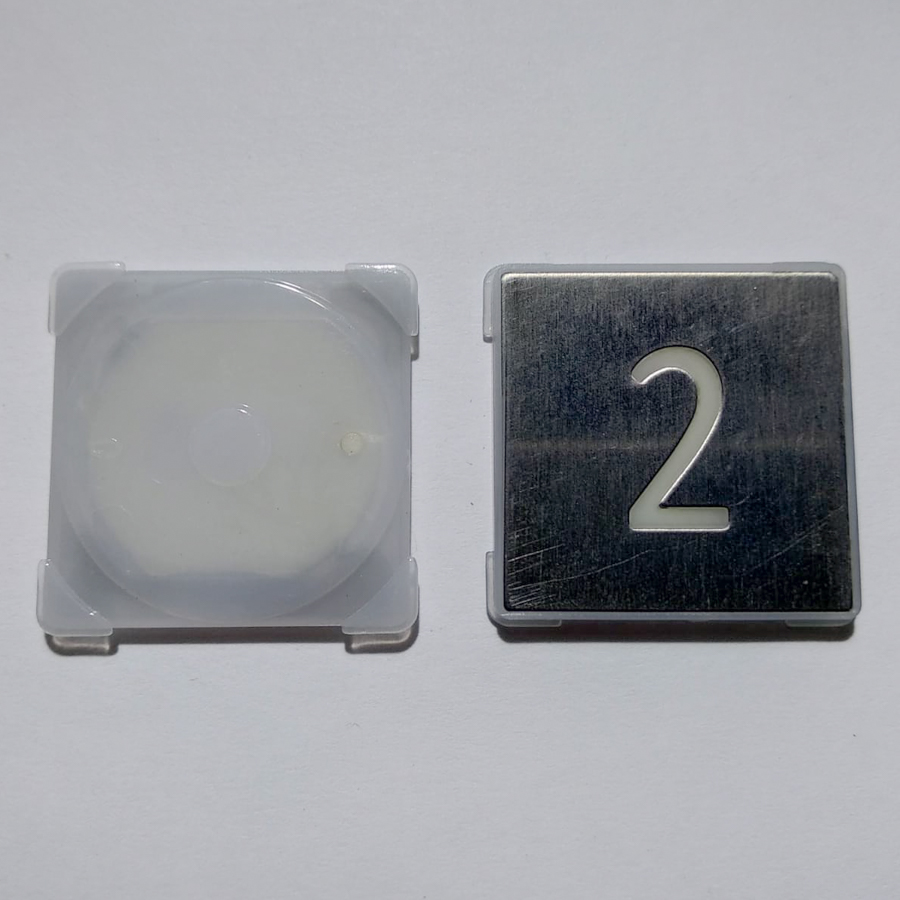 Нажимной элемент кнопки "2", квадратная, шлифованная, KM857811G002, KONE