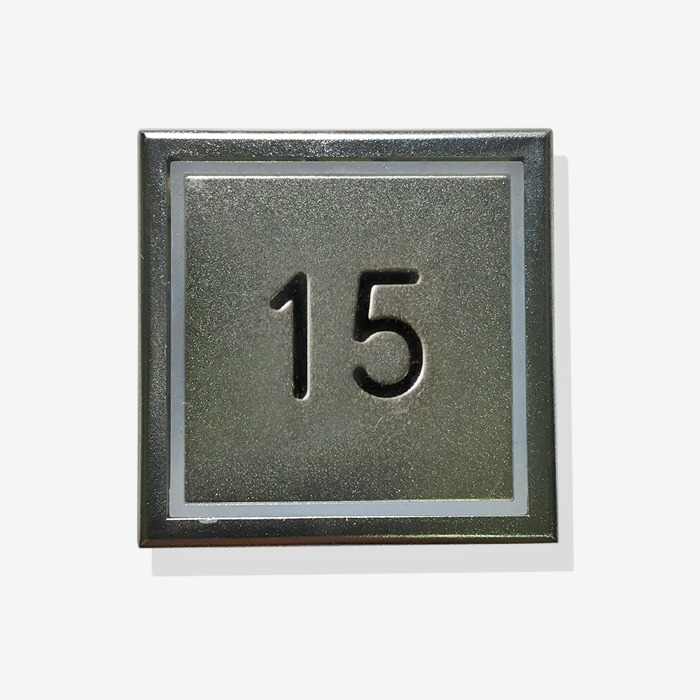 Кнопка приказа «15», синяя индикация, низкая, 40х40мм, KT40, THYSSENKRUPP