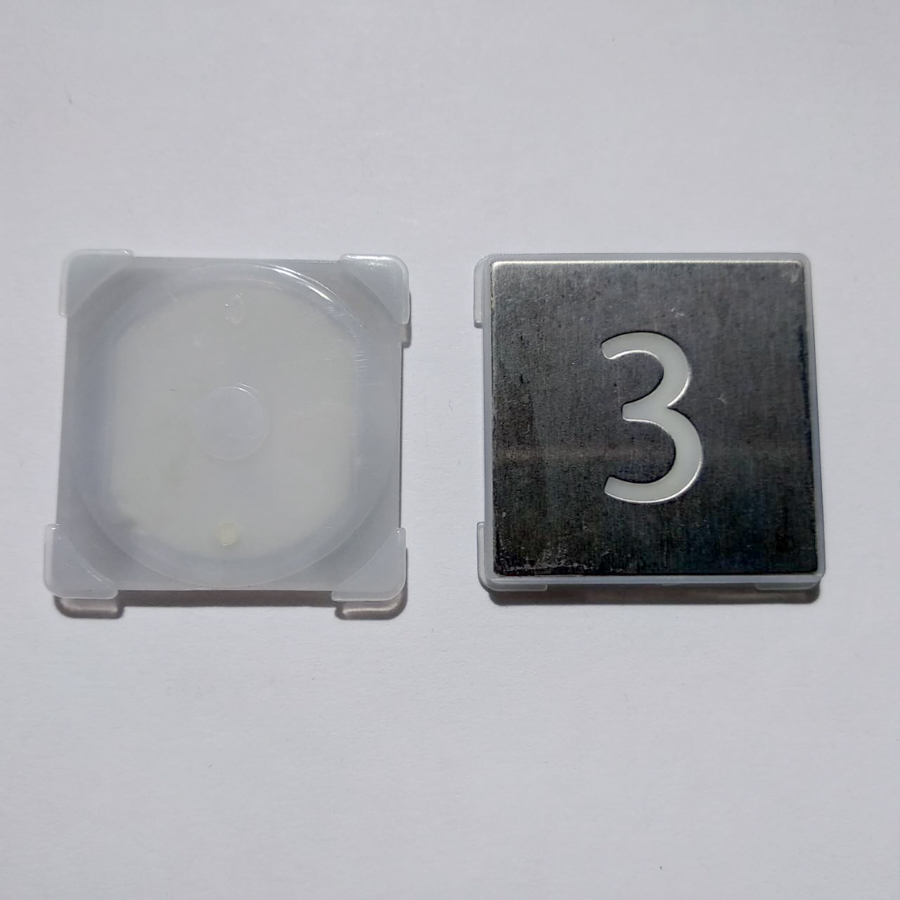Нажимной элемент кнопки "3", квадратная, шлифованная, KM857811G003, KONE