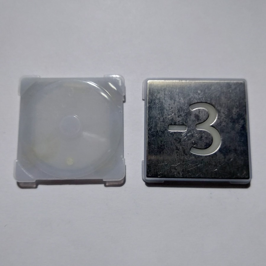 Нажимной элемент кнопки "-3", квадратная, шлифованная, KM857811G000, KONE