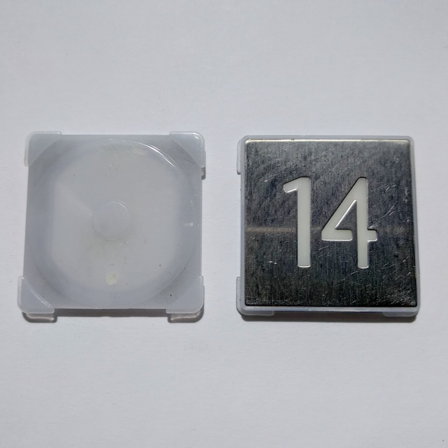 Нажимной элемент кнопки "14", квадратная, шлифованная, KM857811G014, KONE