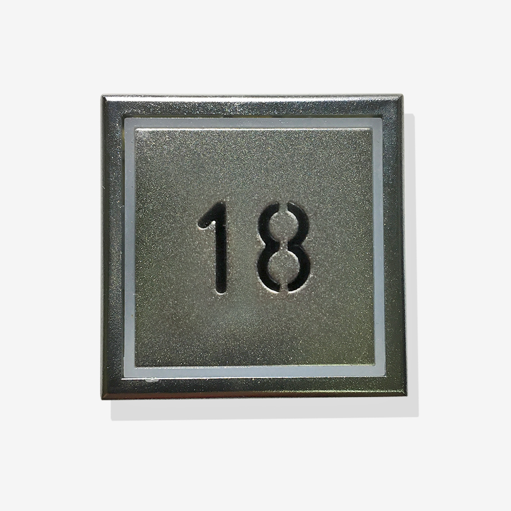Кнопка приказа «18», синяя индикация, низкая, 40х40мм, KT40, THYSSENKRUPP