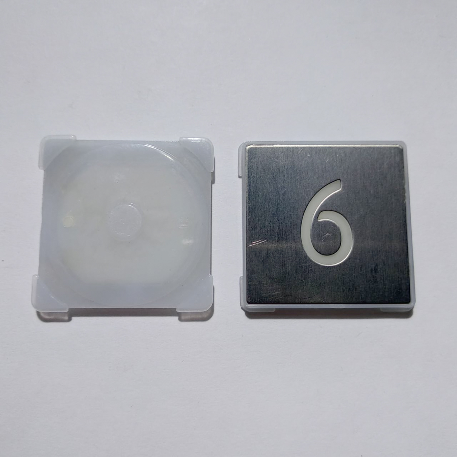 Нажимной элемент кнопки "6", квадратная, шлифованная, KM857811G006, KONE