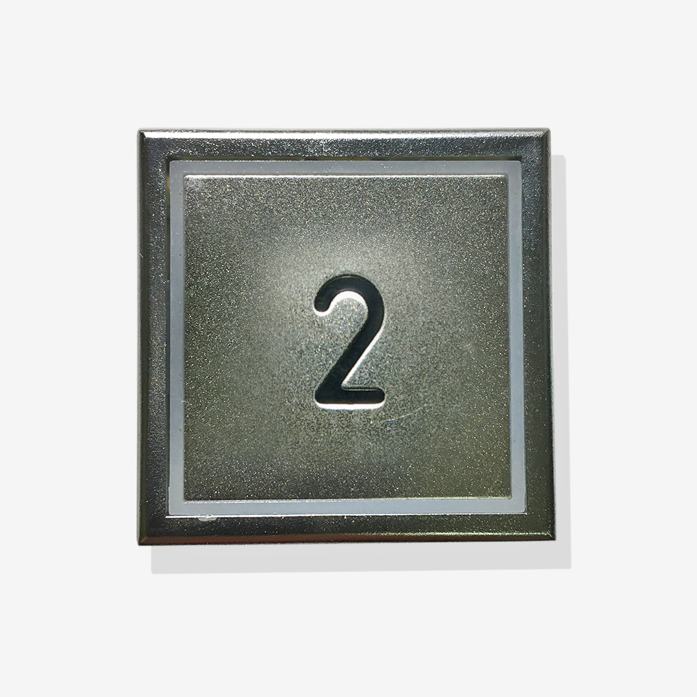 Кнопка приказа «2», синяя индикация, низкая, 40х40мм, KT40, THYSSENKRUPP