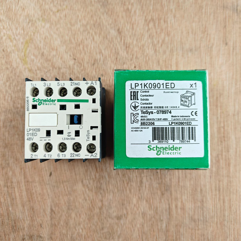 Контактор 4-полюсный (1NC-3NO), 48V/DC, 12А,LP1K0901ED,Schneider Electric