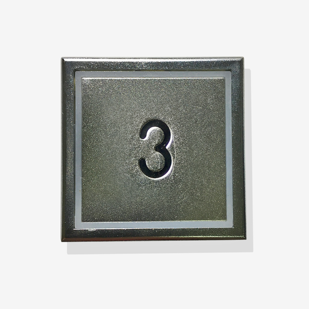 Кнопка приказа «3», синяя индикация, низкая, 40х40мм, KT40, THYSSENKRUPP
