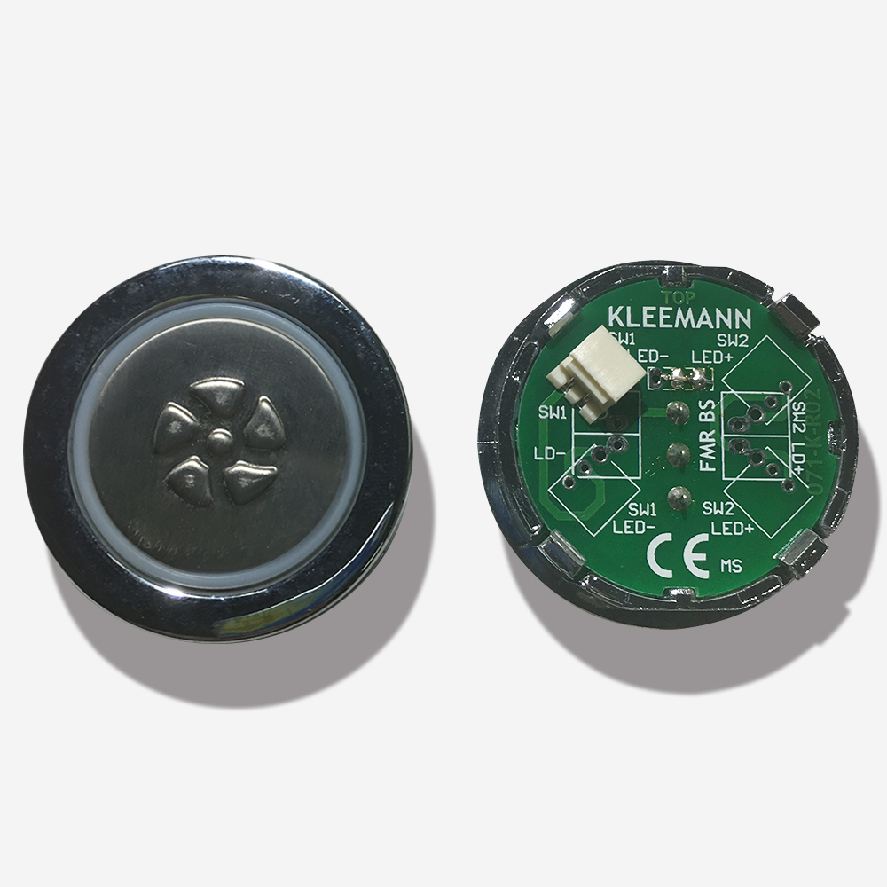 Кнопка приказа с символом «Вентилятор», круглая, FMR SATIN, KLEEMANN