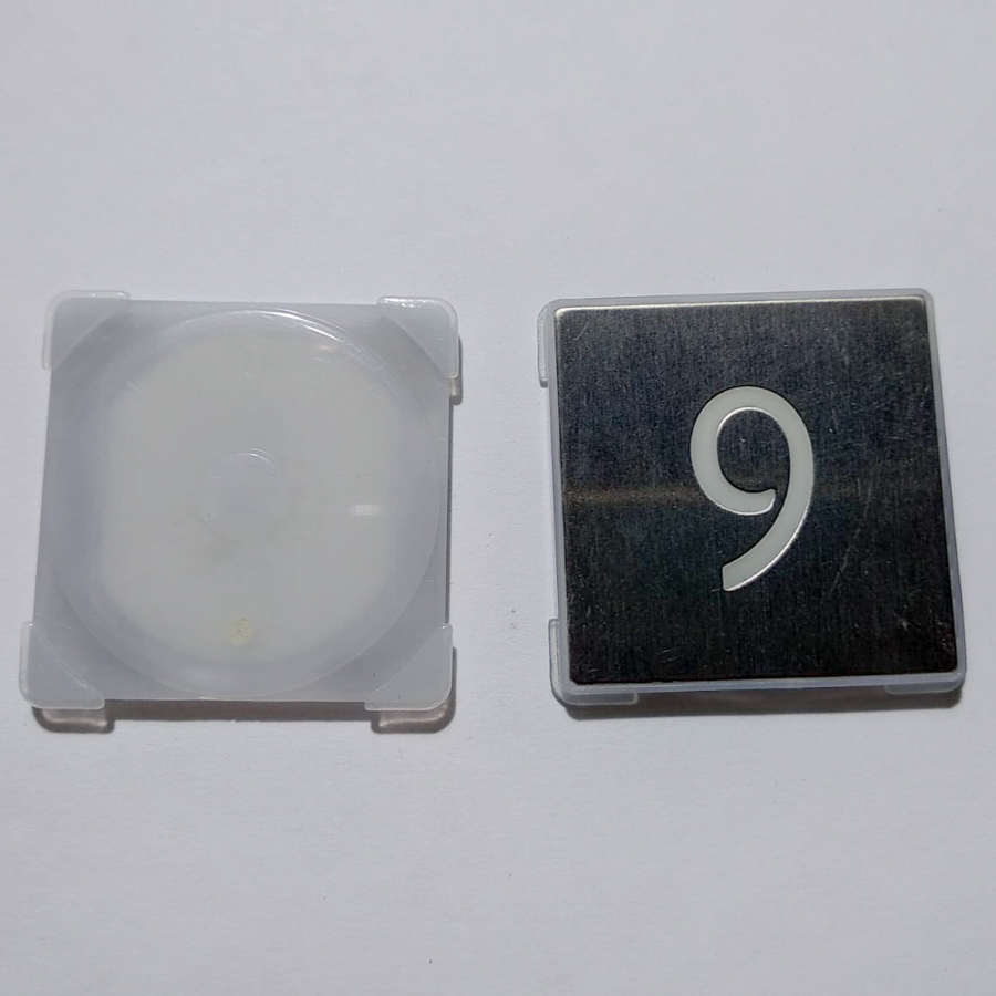 Нажимной элемент кнопки "9", квадратная, шлифованная, KM857811G009, KONE