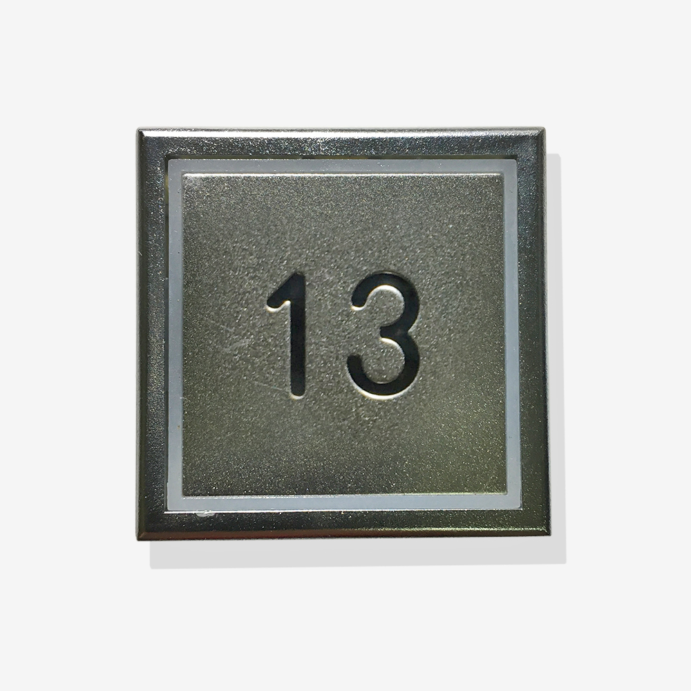 Кнопка приказа «13», синяя индикация, низкая, 40х40мм, KT40, THYSSENKRUPP